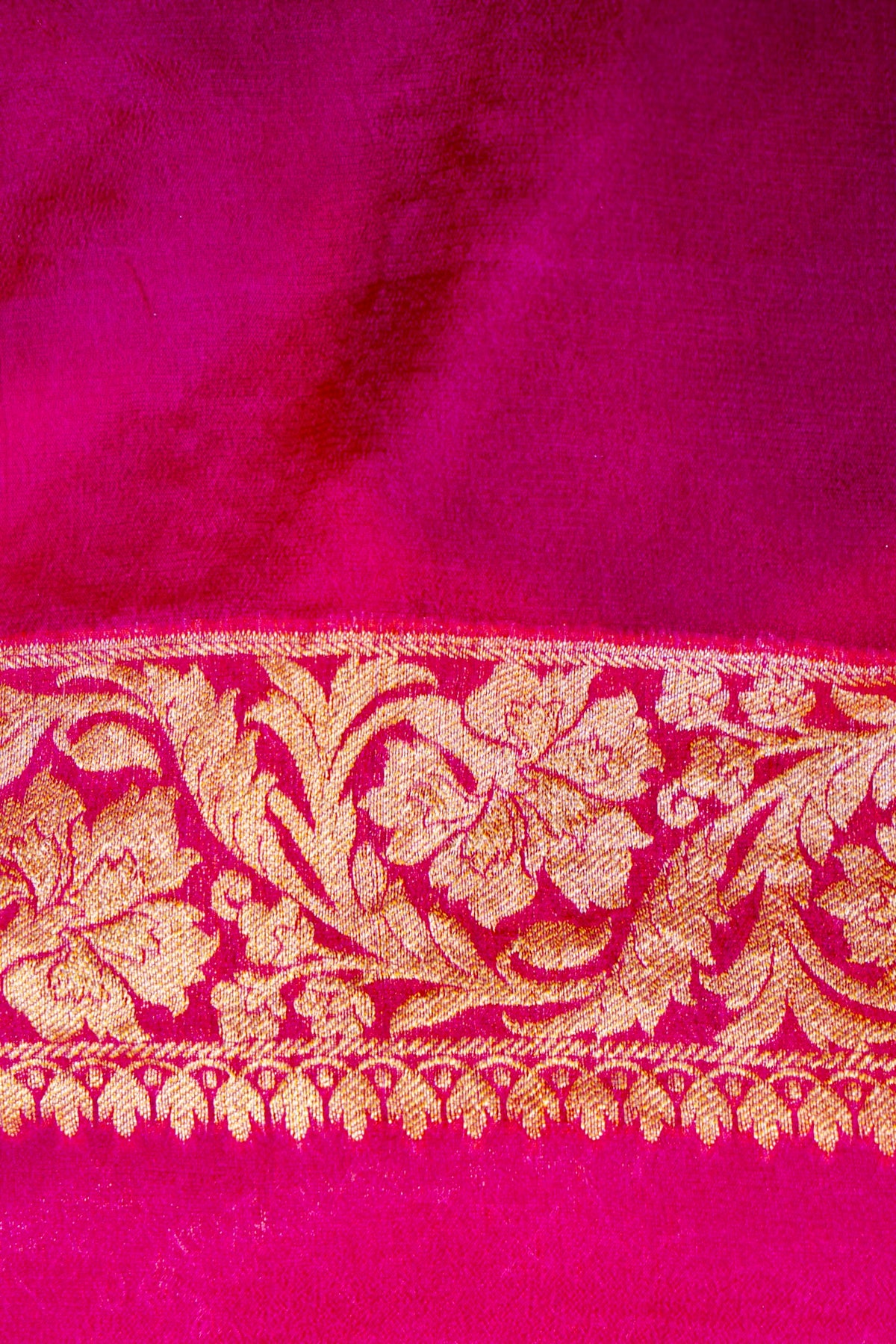Handwoven Rani Pink Banarasi Khaddi Georgette Saree