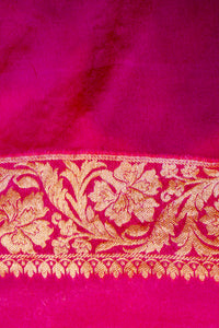 Handwoven Rani Pink Banarasi Khaddi Georgette Saree