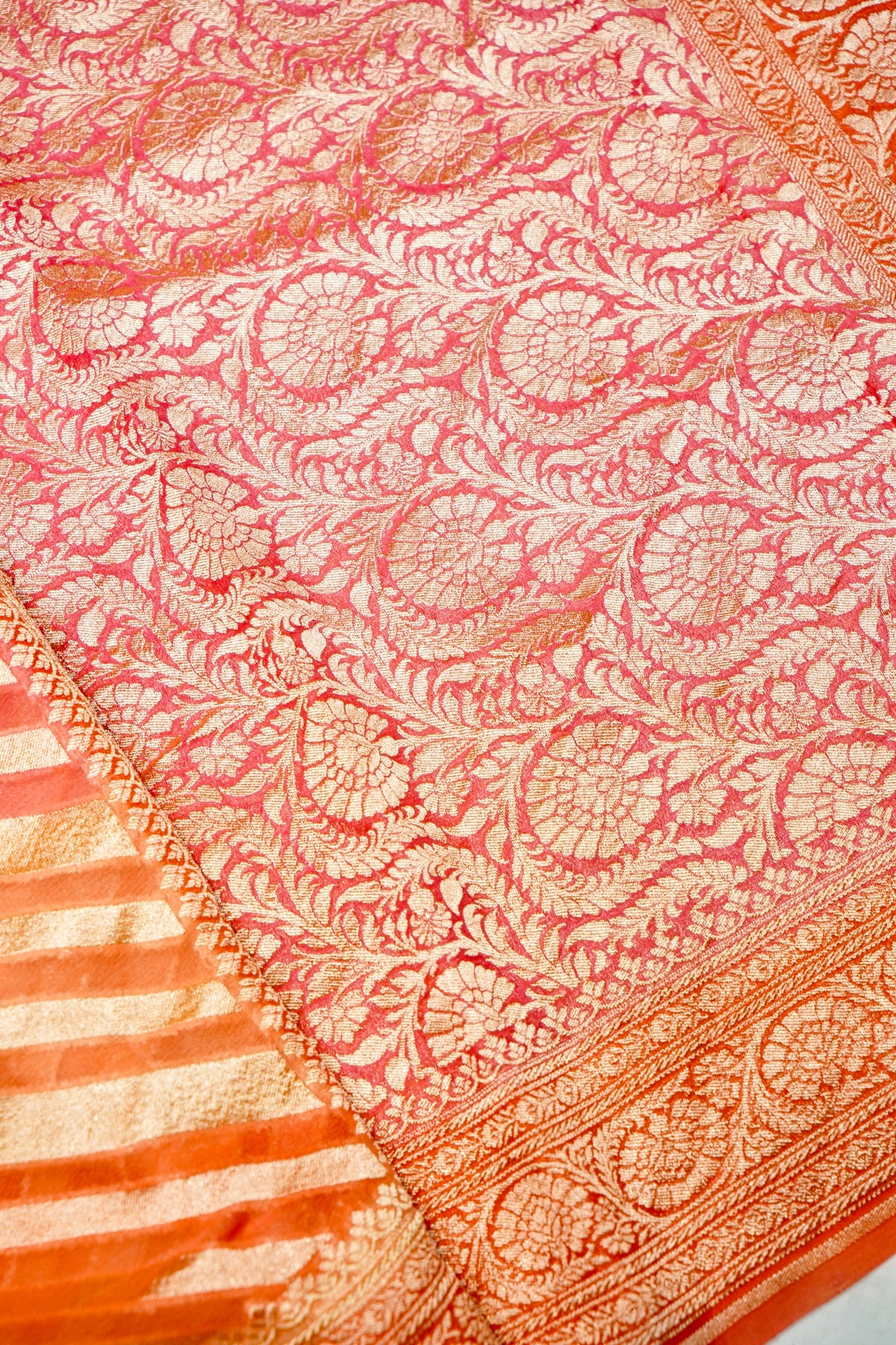 Handwoven Rangkat Banarasi Khaddi Georgette Saree