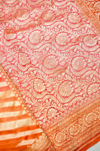 Handwoven Rangkat Banarasi Khaddi Georgette Saree