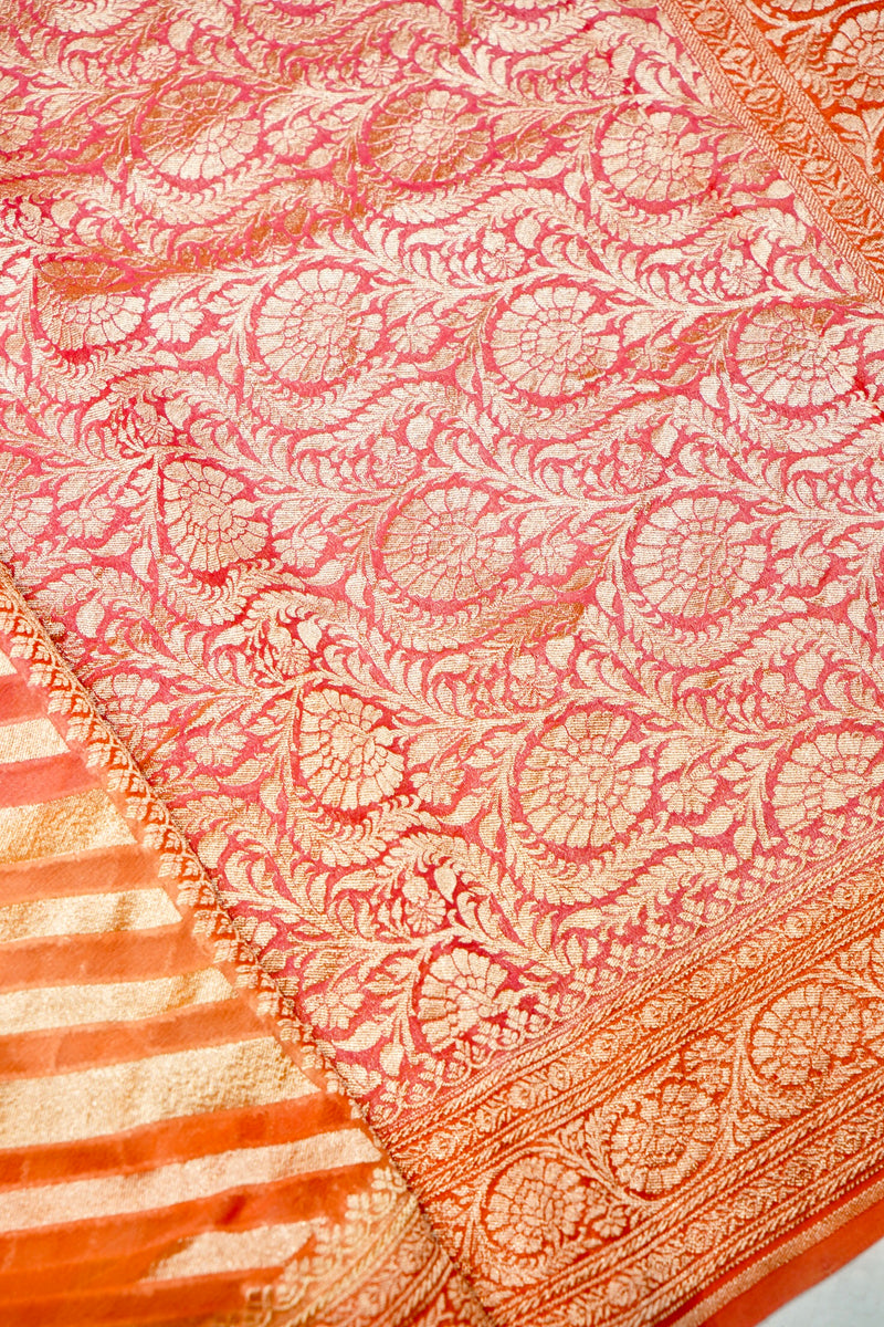 Handwoven Rangkat Banarasi Khaddi Georgette Saree