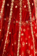 Designer Red Raw Silk Bridal Lehenga