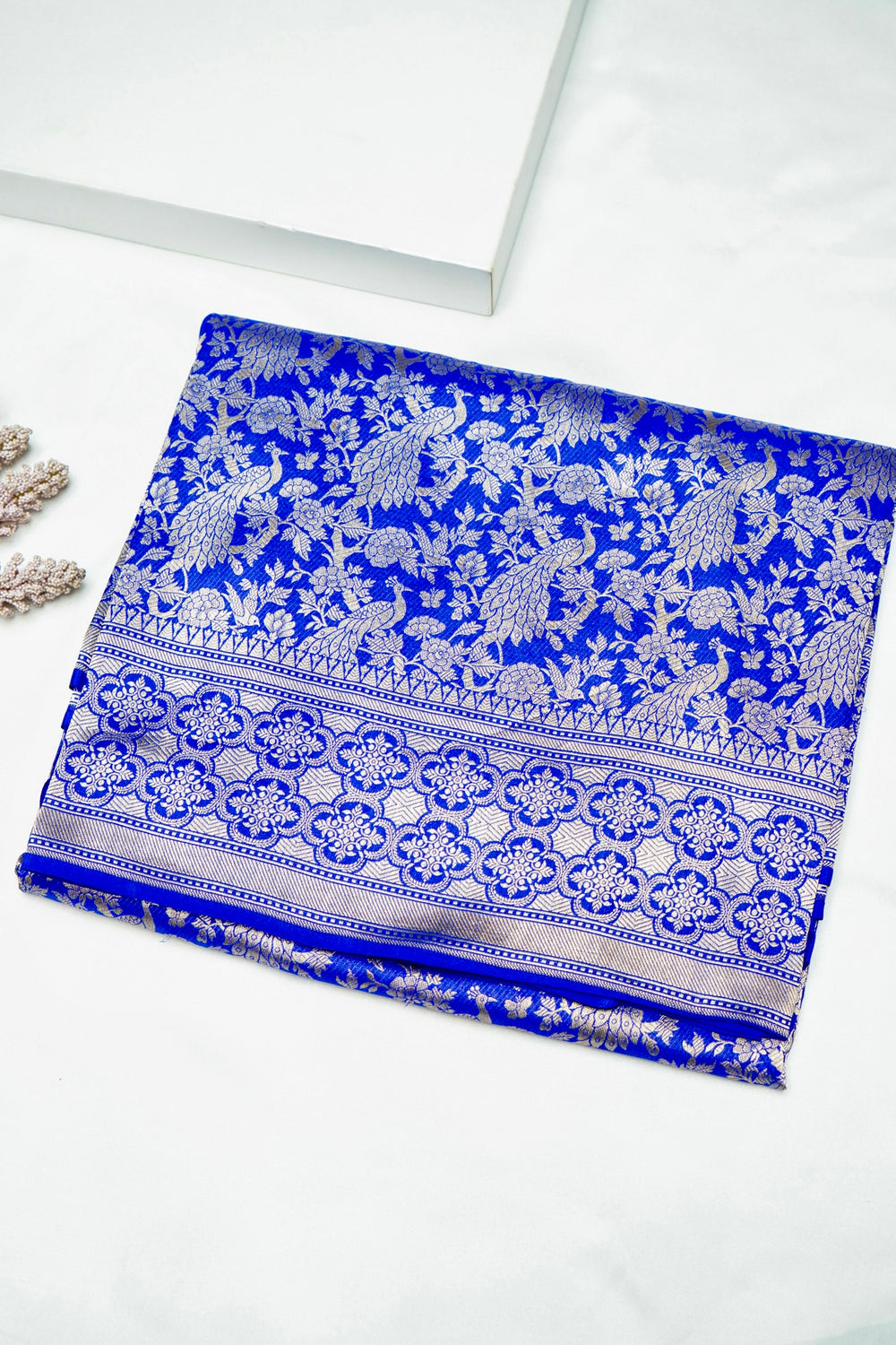 Handwoven Royal Blue Banarasi Katan Silk Saree