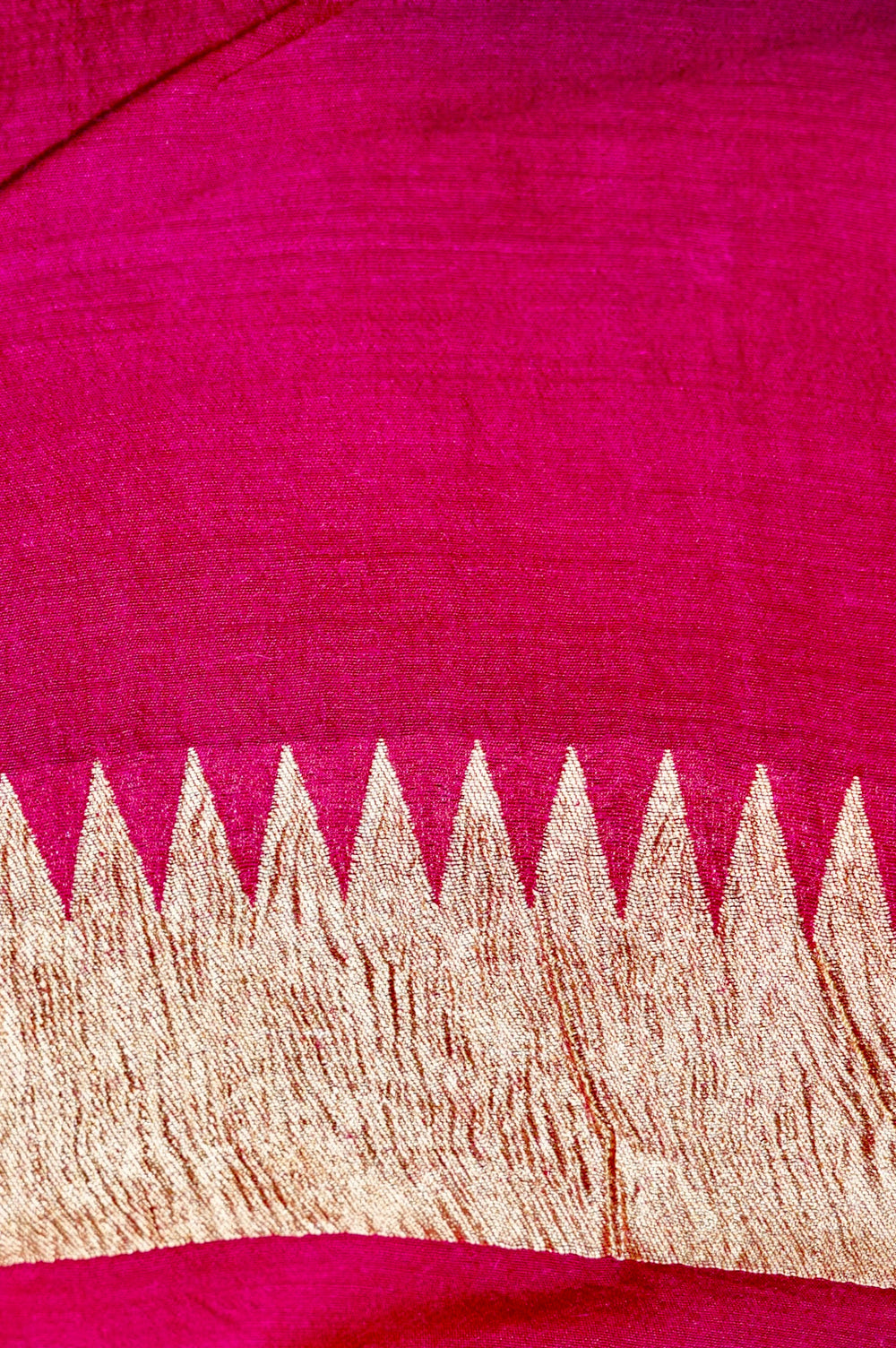 Handwoven Magenta Pink Banarasi Moonga Silk Saree