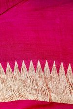 Handwoven Magenta Pink Banarasi Moonga Silk Saree