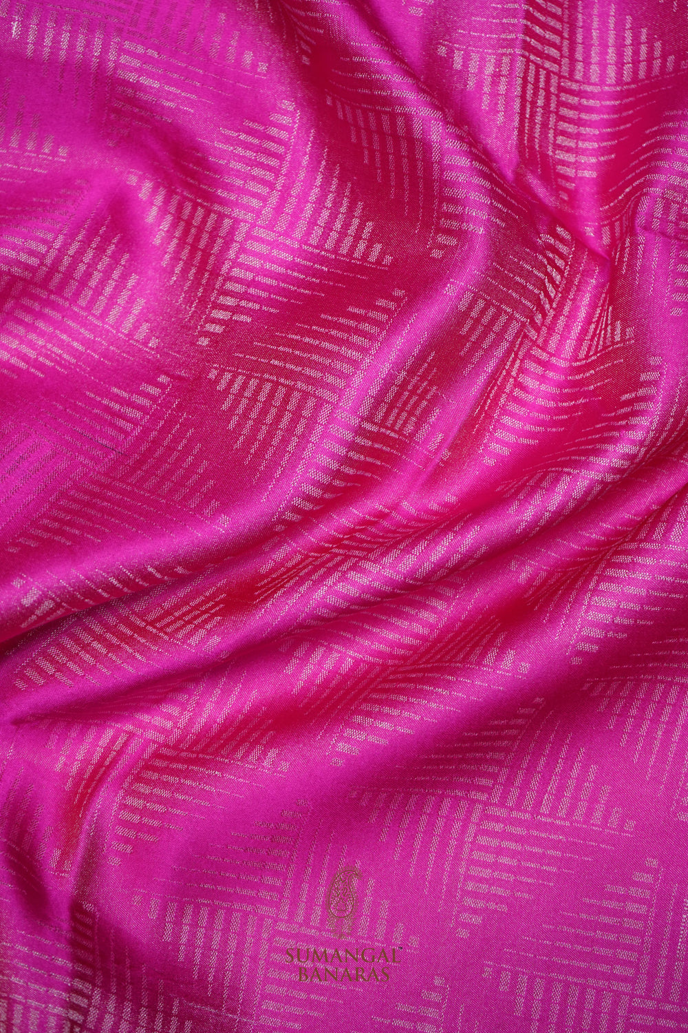 Handwoven Rani Pink Banarasi Mashru Silk Saree