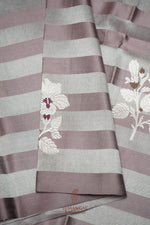 Handwoven Light Mauve Banarasi Mashru Silk Saree