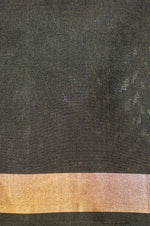 Handwoven Dark Grey Banarasi Soft Silk Saree