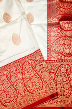 Handwoven Off White Banarasi Katan Silk Saree