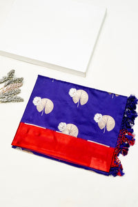 Handwoven Royal Blue Banarasi Katan Silk Saree