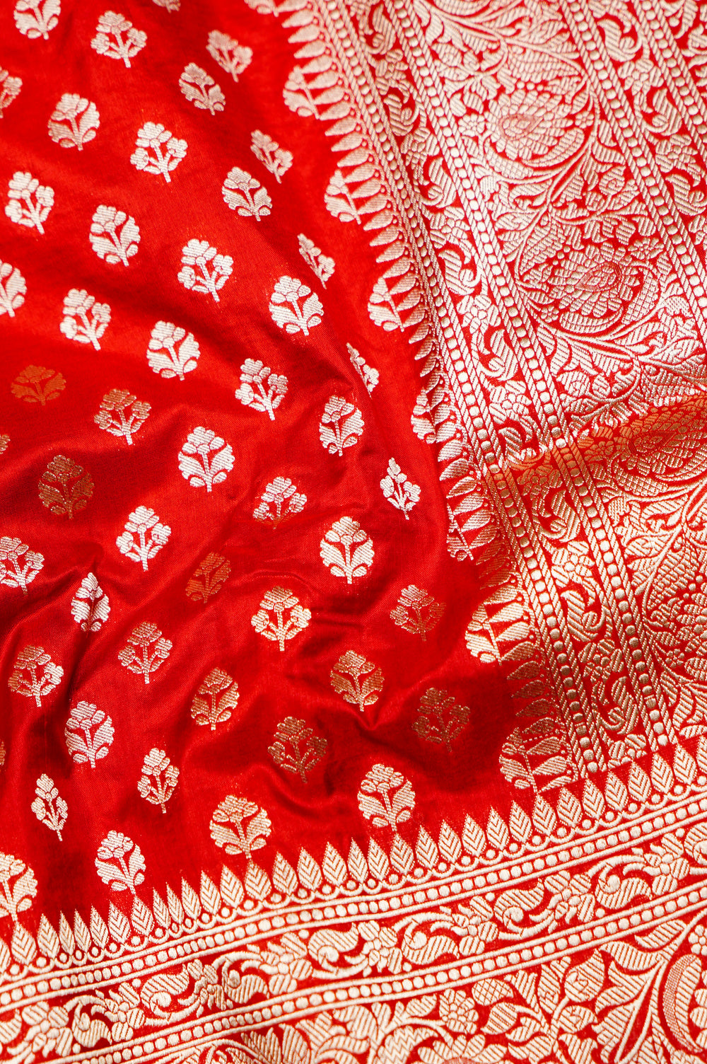 Handwoven Red Banarasi Katan Silk Saree