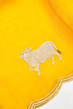 Designer Yellow Organza Silk Suit