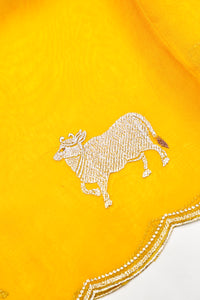 Designer Yellow Organza Silk Suit