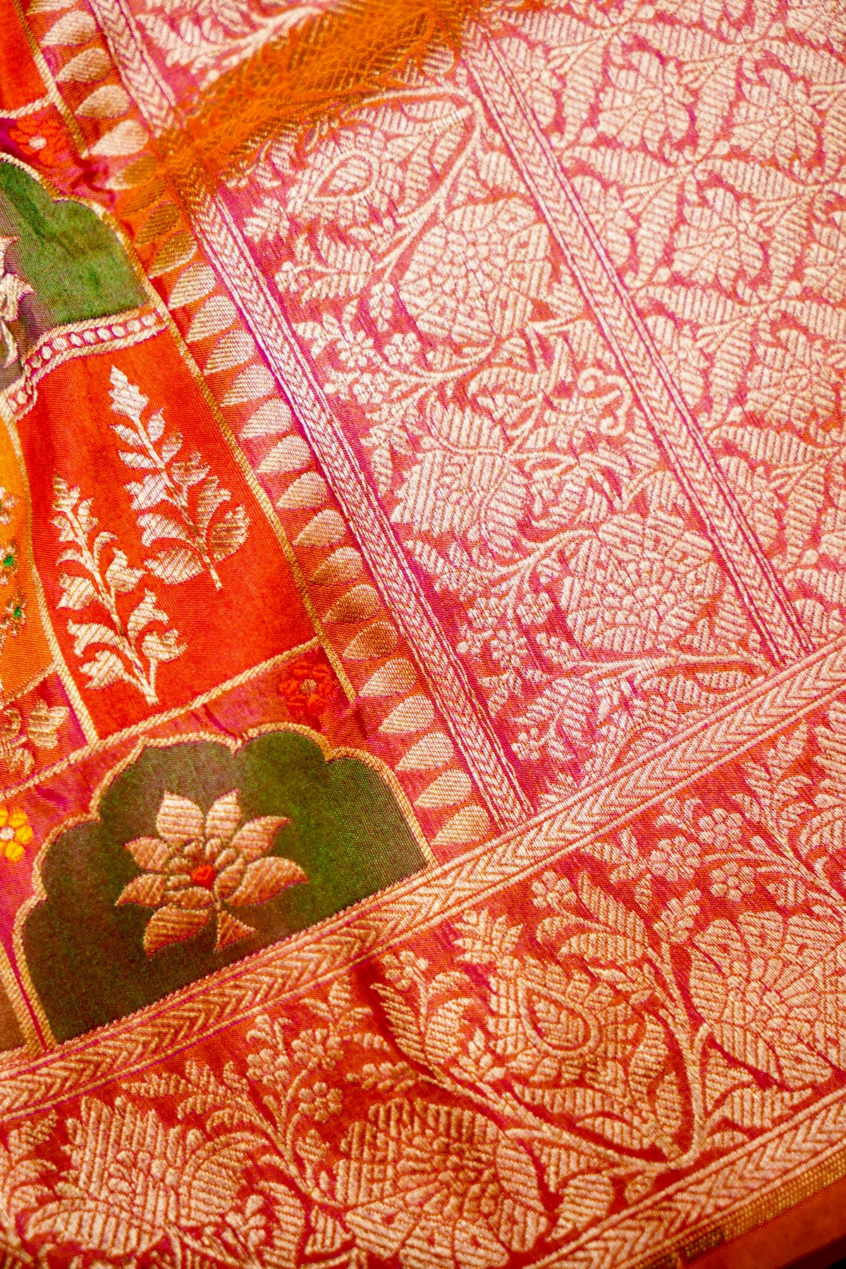Handwoven Rangkat Banarasi Katan Silk Saree