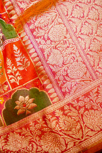 Handwoven Rangkat Banarasi Katan Silk Saree