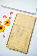 Handwoven Golden Banarasi Tissue Silk Saree