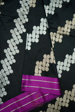 Handwoven Black Banarasi Katan Silk Saree