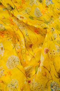 Designer Mustard Yellow Moonga Silk Suit