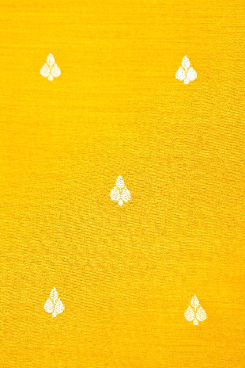 Designer Mustard Yellow Moonga Silk Suit