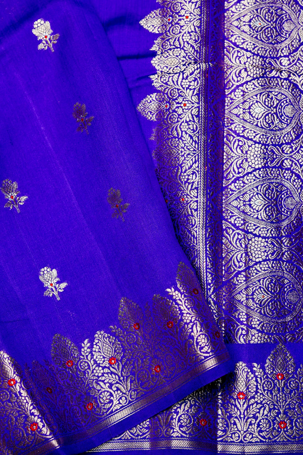 Handwoven Purple Banarasi Katan Soft Silk Saree