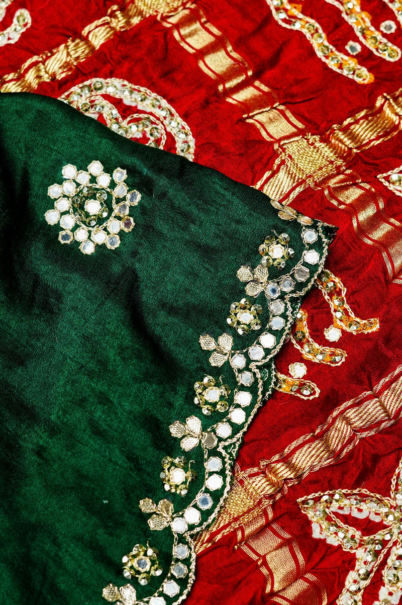 Handwoven Bottle Green Banarasi Gajji Silk Saree