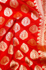 Handwoven Red Kadhwa Banarasi Katan Silk Saree