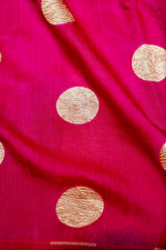Handwoven Magenta Pink Banarasi Moonga Silk Saree