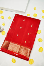 Handwoven Red Banarasi Organza Saree