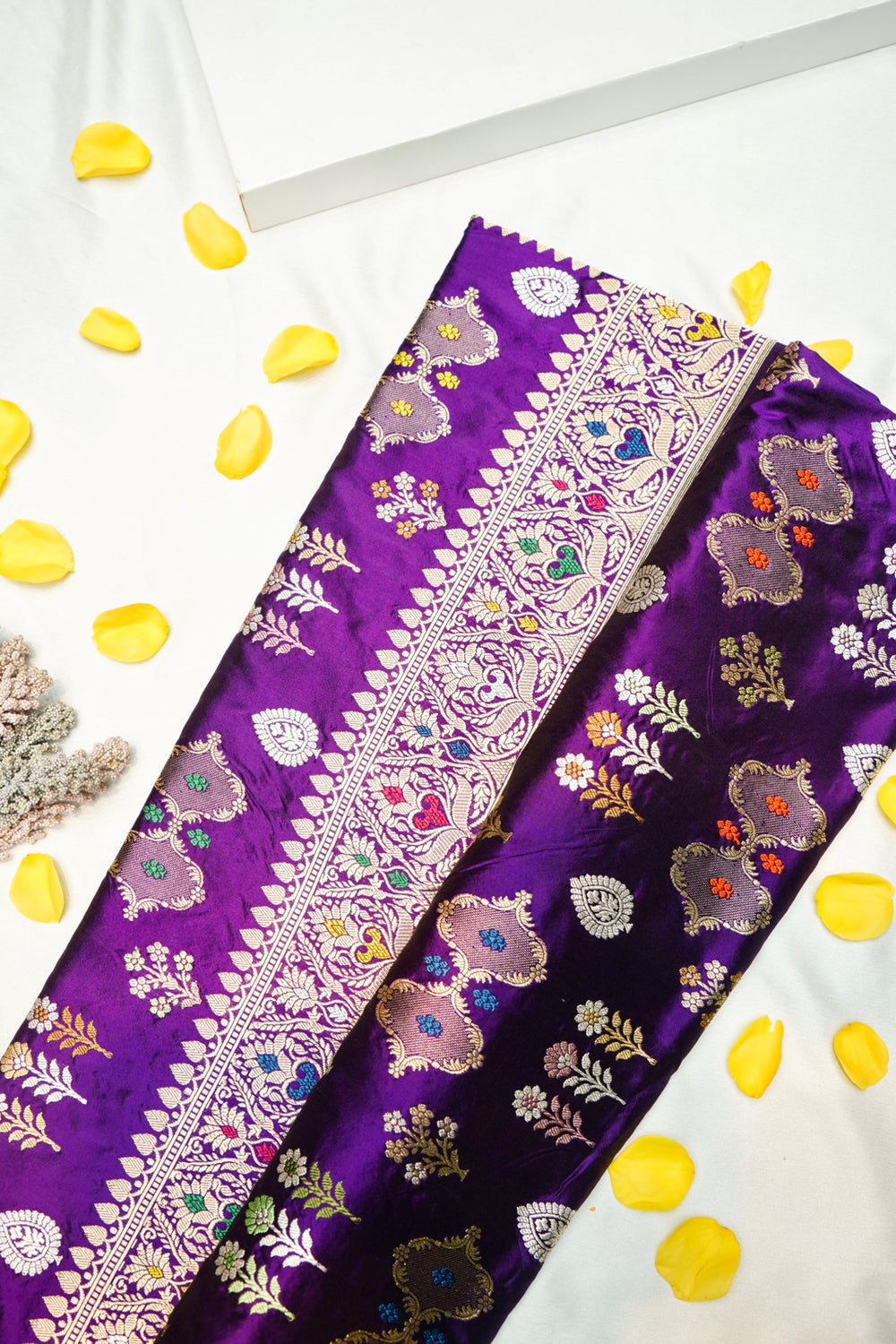 Handwoven Purple Banarasi Katan Silk Saree