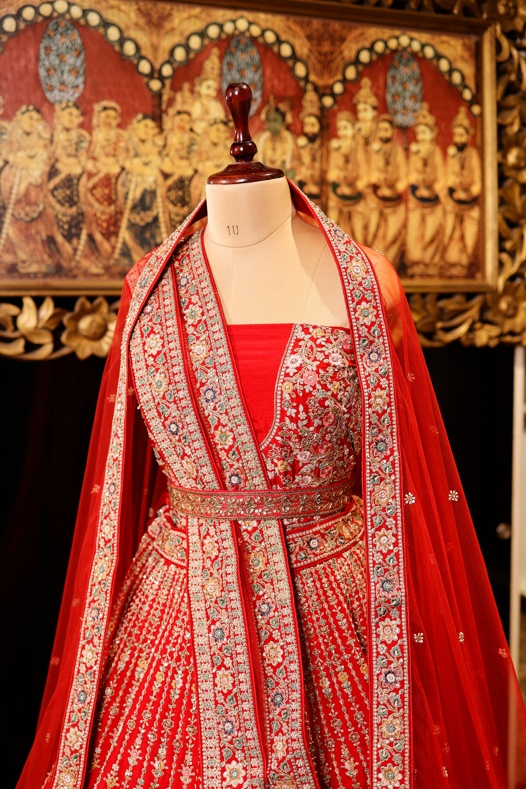 Designer Red Raw Silk Bridal Lehenga