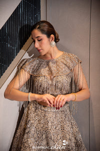 Designer Grey Net Party Wear Lehenga