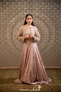 Designer Lilac Chiffon Party Wear Crop Top