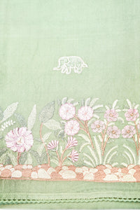 Designer Sea Green Organza Silk Suit