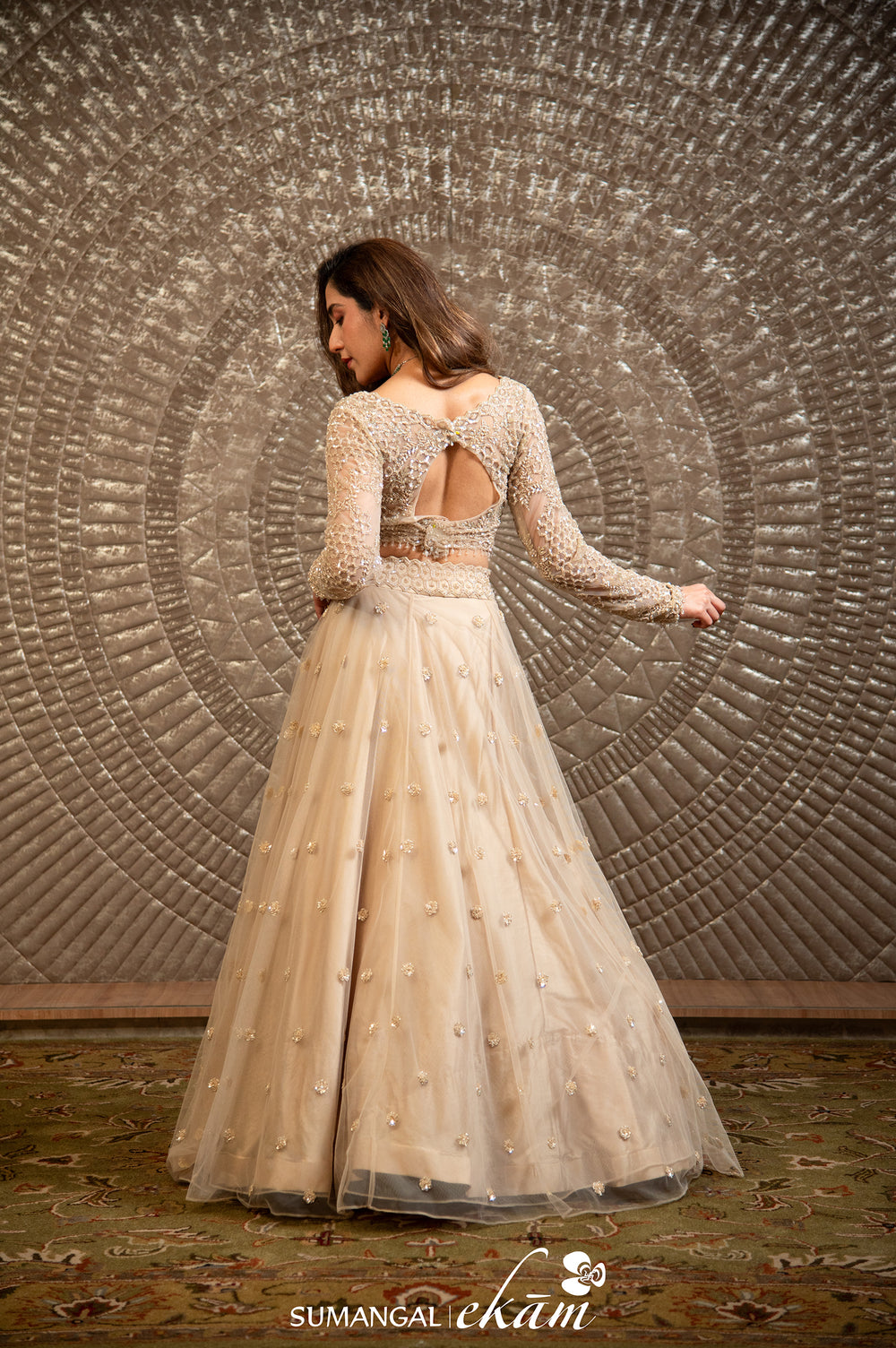 Designer Off White Net Party Wear Lehenga
