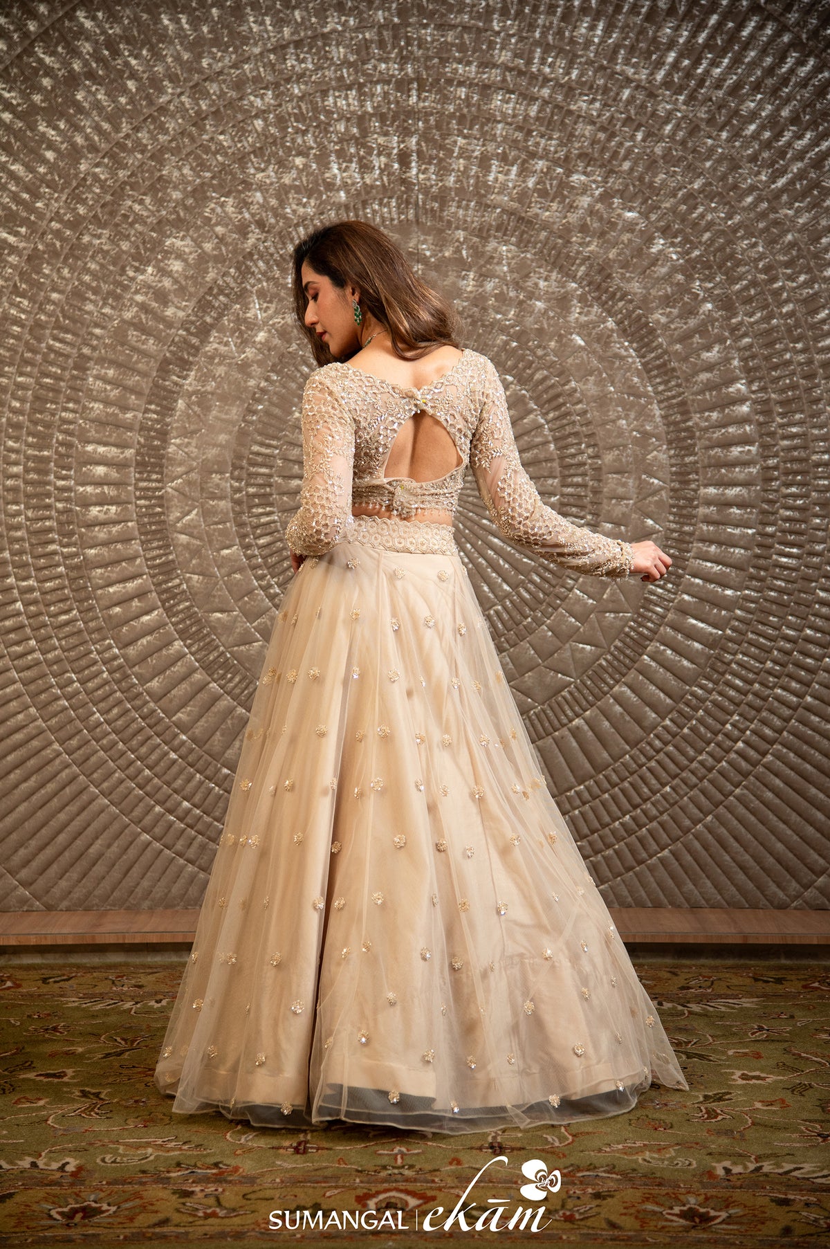 Designer Off White Net Party Wear Lehenga