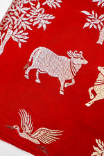 Designer Red Organza Silk Suit