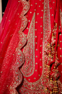 Designer Rani Pink Raw Silk Bridal Lehenga