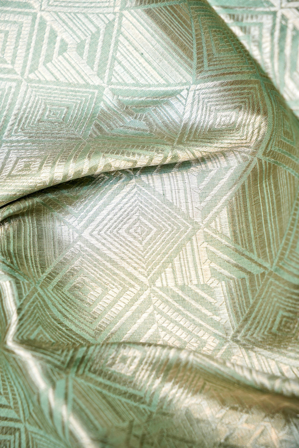 Handwoven Mint Green Banarasi Tissue Silk Saree