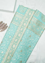 Handwoven Powder Blue Banarasi Katan Soft Silk Saree