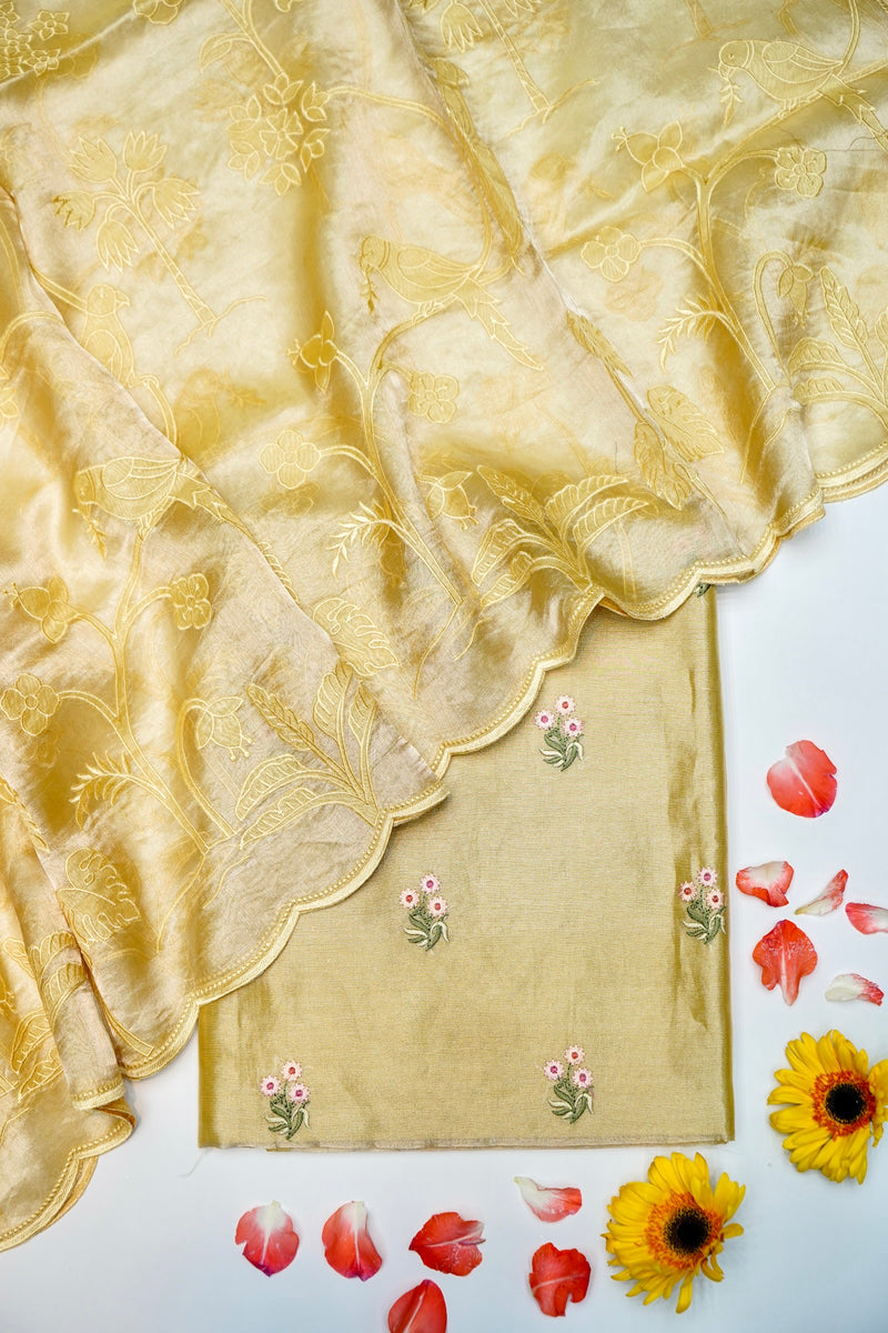 Designer Light Green  Organza Silk Suit