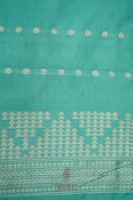 Handwoven Sea Green Banarasi Katan Soft Silk Saree