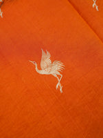 Handwoven Orange Motif Banarasi Katan Silk Suit