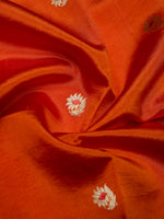 Handwoven Orange Motif Banarasi Katan Silk Suit