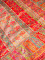Handwoven Rose Gold Pashmina Silk Saree