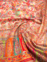 Handwoven Rose Gold Pashmina Silk Saree