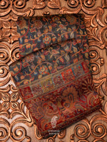 Handwoven Fossil Grey Pashmina Silk Saree