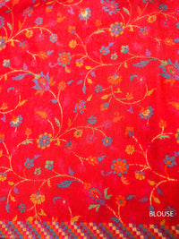 Handwoven Rose Gold Pashmina Silk Saree