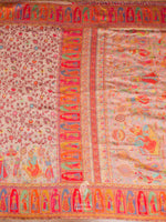 Handwoven Rose Gold Pashmina Silk Saree