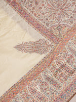 Handwoven Off White Pashmina Silk Saree