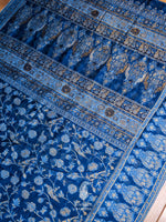 Handwoven Teal Blue Pashmina Silk Saree